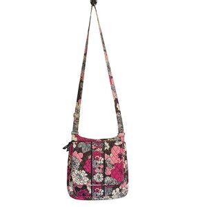 Vera Bradley Crossbody Bag in the Retired Mocha Rouge Pattern.